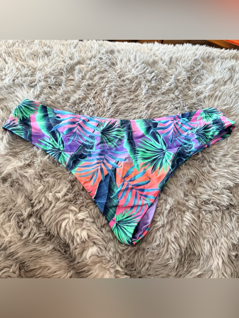 Curvy Beach pink palm cheeky bottom 3x